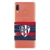 Funda para Samsung Galaxy A20E del Huesca Rayas Transparente - Licencia Oficial SD Huesca