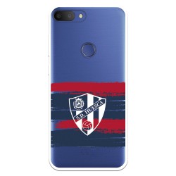 Funda para Alcatel 1S 2019 del Huesca Rayas Transparente - Licencia Oficial SD Huesca