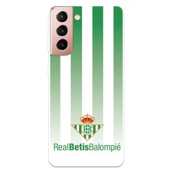 Funda para Samsung Galaxy S21 del Betis Fondo Rayas Verdiblancas - Licencia Oficial Real Betis Balompié