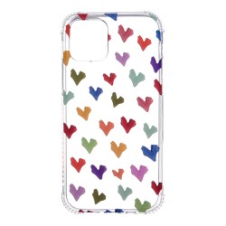 Funda para iPhone 12 Pro Dibujo Corazones Paint