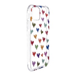 Funda para iPhone 12 Pro Dibujo Corazones Paint