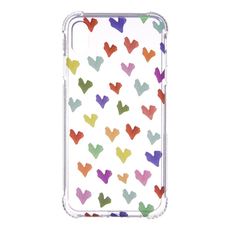 Funda para iPhone XS Dibujo Corazones Paint