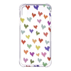 Funda para iPhone X Dibujo Corazones Paint