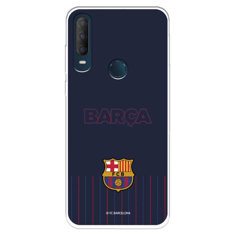 Funda para Alcatel 1S 2020 del Barcelona Barsa Fondo Azul - Licencia Oficial FC Barcelona