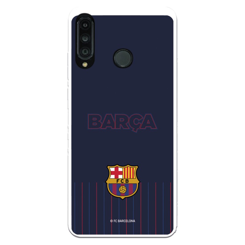 Funda para Huawei P30 Lite del Barcelona Barsa Fondo Azul - Licencia Oficial FC Barcelona