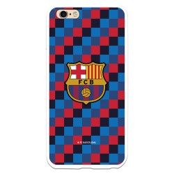 Funda para iPhone 6 Plus del Barcelona Escudo Fondo Cuadros - Licencia Oficial FC Barcelona