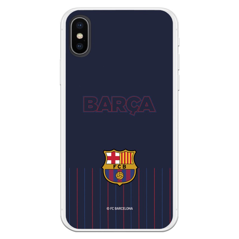 Funda para iPhone X del Barcelona Barsa Fondo Azul - Licencia Oficial FC Barcelona