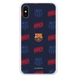 Funda para iPhone X del Barcelona Escudo Patrón Rojo y Azul - Licencia Oficial FC Barcelona