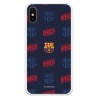 Funda para iPhone X del Barcelona Escudo Patrón Rojo y Azul - Licencia Oficial FC Barcelona