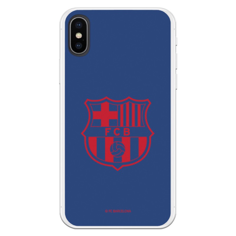 Funda para iPhone X del Barcelona Escudo Rojo Fondo Azul - Licencia Oficial FC Barcelona