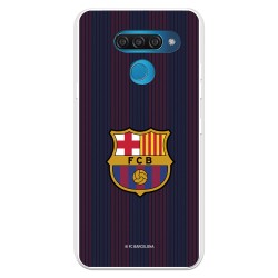Funda para LG Q60 del Barcelona Rayas Blaugrana - Licencia Oficial FC Barcelona