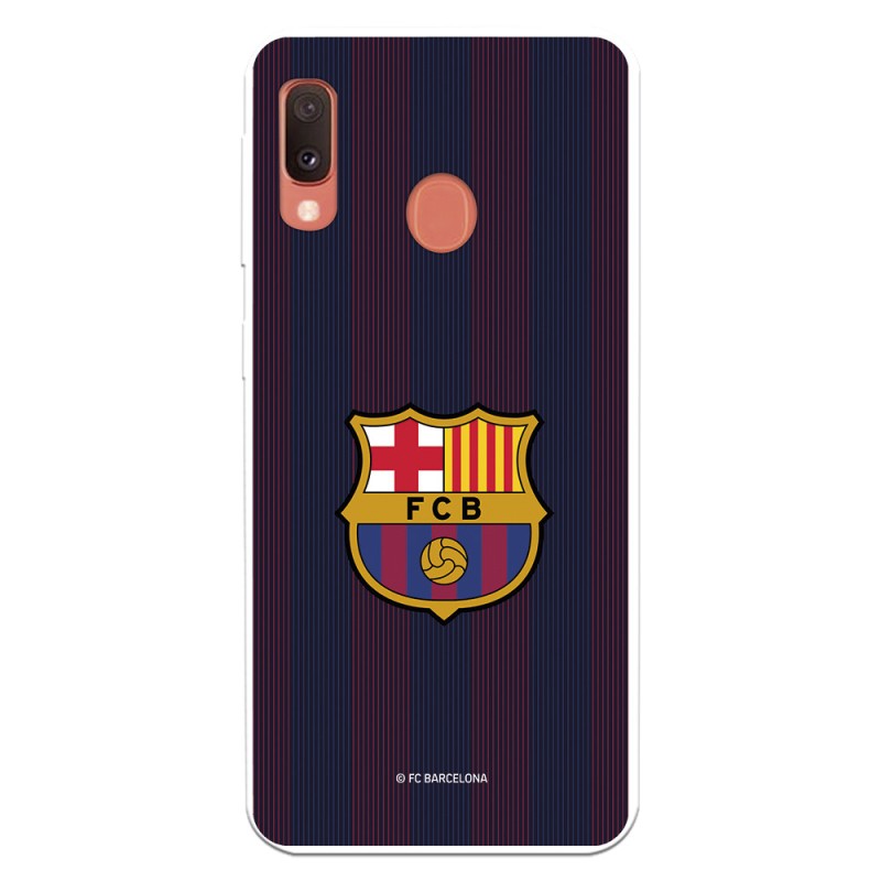 Funda para Samsung Galaxy A20E del Barcelona Rayas Blaugrana - Licencia Oficial FC Barcelona