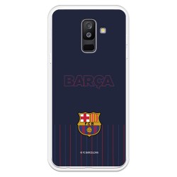 Funda para Samsung Galaxy A6 Plus 2018 del Barcelona Barsa Fondo Azul - Licencia Oficial FC Barcelona