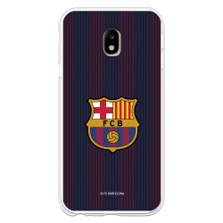 Funda para Samsung Galaxy J3 2017 Europeo del Barcelona Rayas Blaugrana - Licencia Oficial FC Barcelona