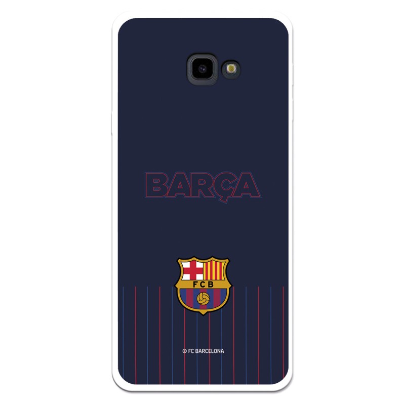 Funda para Samsung Galaxy J4 Plus del Barcelona Barsa Fondo Azul - Licencia Oficial FC Barcelona