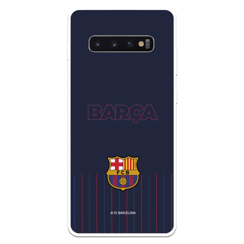 Funda para Samsung Galaxy S10 del Barcelona Barsa Fondo Azul - Licencia Oficial FC Barcelona