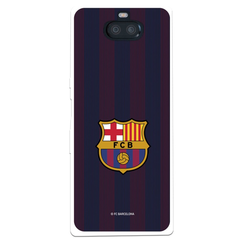 Funda para Sony Xperia 10 Plus del Barcelona Rayas Blaugrana - Licencia Oficial FC Barcelona