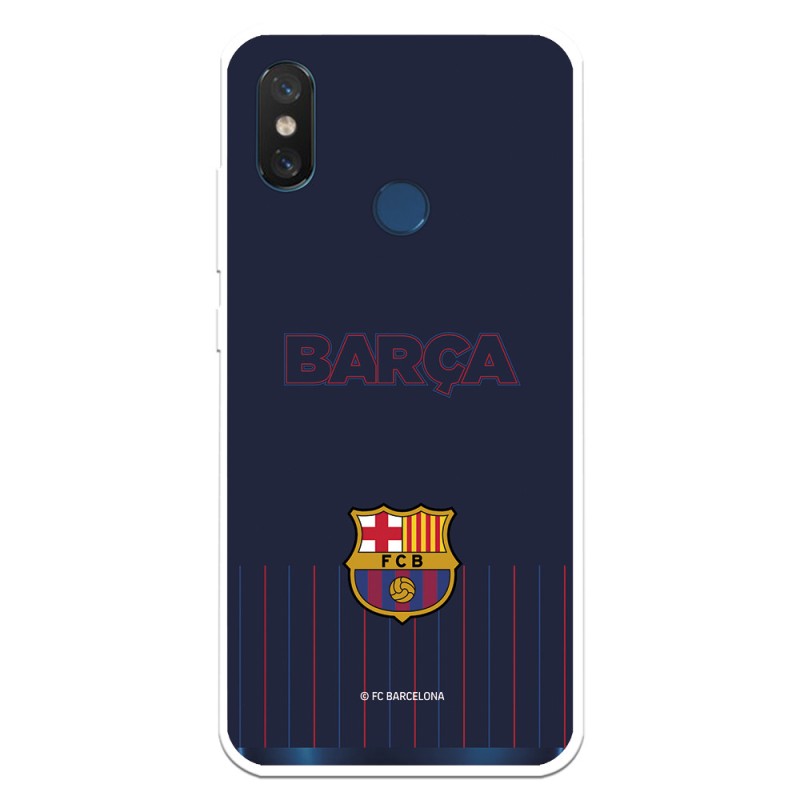 Funda para Xiaomi Mi 8 del Barcelona Barsa Fondo Azul - Licencia Oficial FC Barcelona