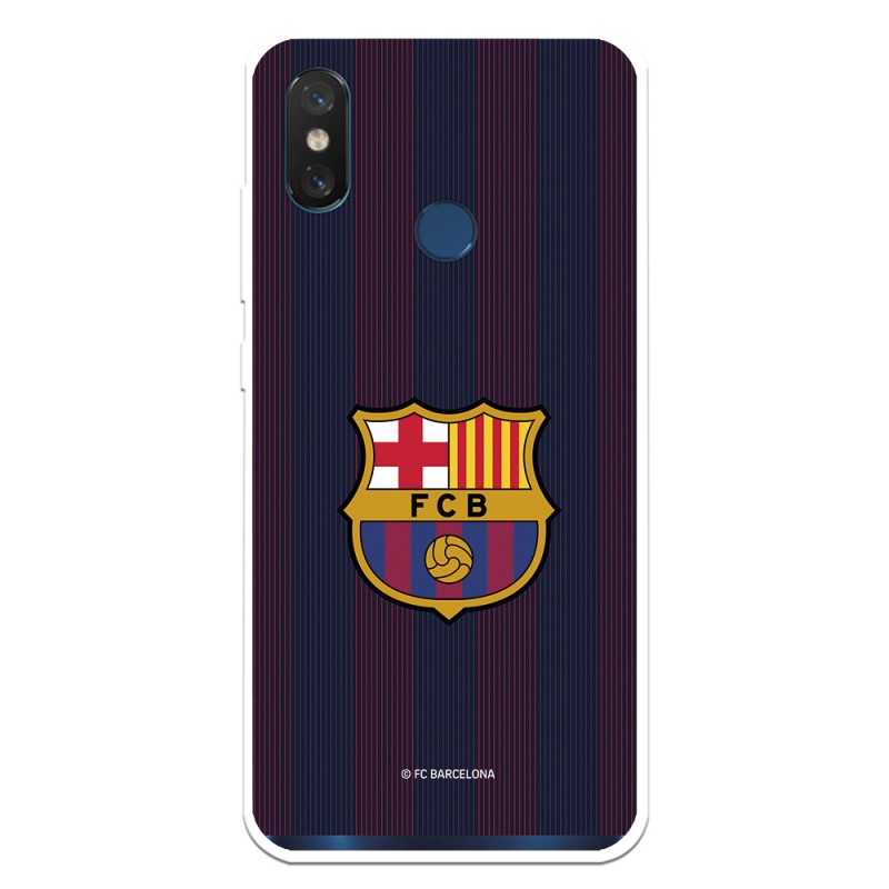 Funda para Xiaomi Mi 8 del Barcelona Rayas Blaugrana - Licencia Oficial FC Barcelona