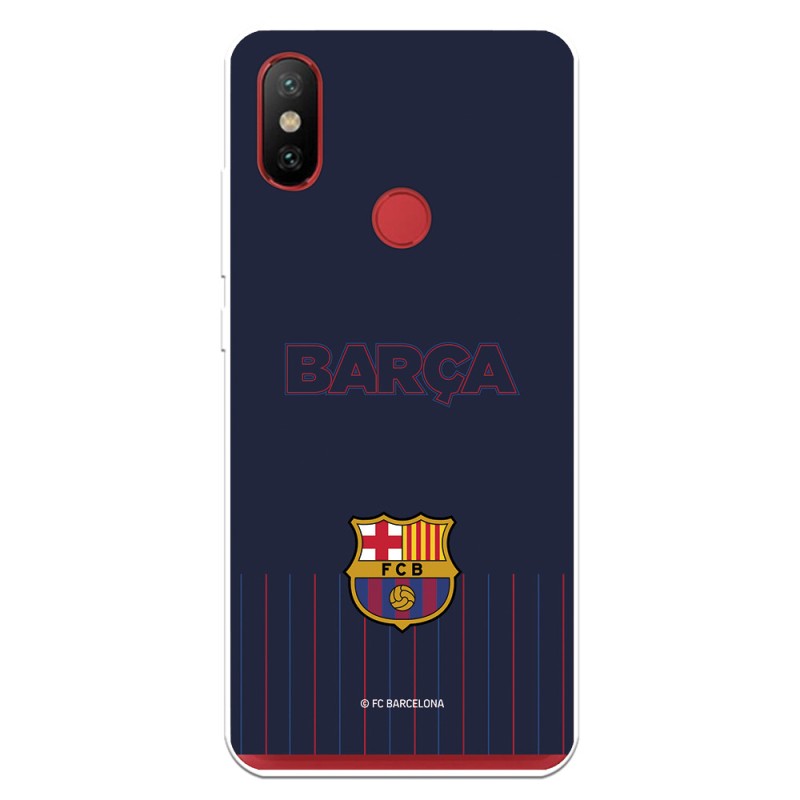 Funda para Xiaomi MI A2 del Barcelona Barsa Fondo Azul - Licencia Oficial FC Barcelona