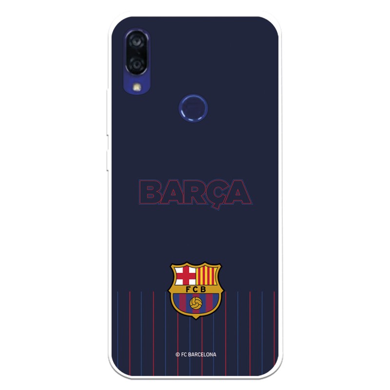 Funda para Xiaomi Redmi 7 del Barcelona Barsa Fondo Azul - Licencia Oficial FC Barcelona