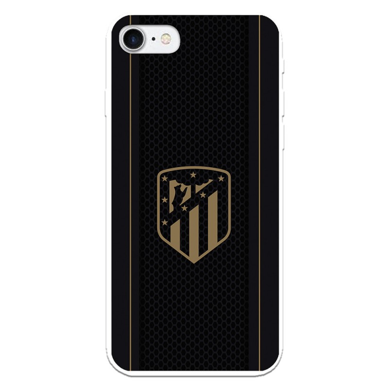 Funda para iPhone 8 del Atleti Escudo Dorado Fondo Negro - Licencia Oficial Atlético de Madrid