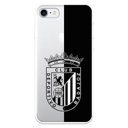 Funda para iPhone 8 del Badajoz Escudo Fondo Negro y transparente - Licencia Oficial Club Deportivo Badajoz