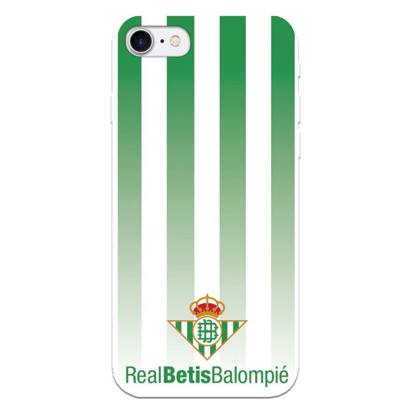 Funda para iPhone 8 del Betis Fondo Rayas Verdiblancas - Licencia Oficial Real Betis Balompié