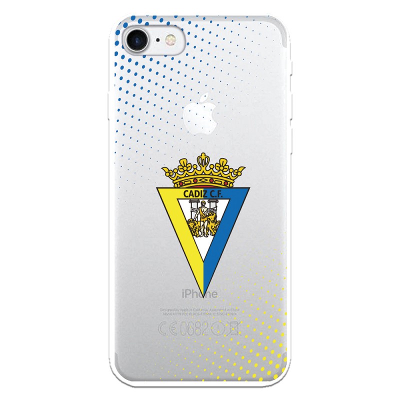 Funda para iPhone 8 del Cádiz Escudo Transparente - Licencia Oficial Cádiz CF