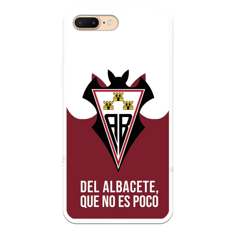 Funda para iPhone 8 Plus del Albacete Escudo "Del Albacete que no es poco" - Licencia Oficial Albacete Balompié