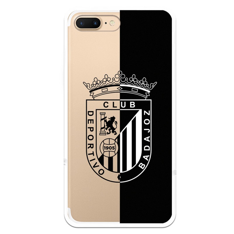 Funda para iPhone 8 Plus del Badajoz Escudo Fondo Negro y transparente - Licencia Oficial Club Deportivo Badajoz