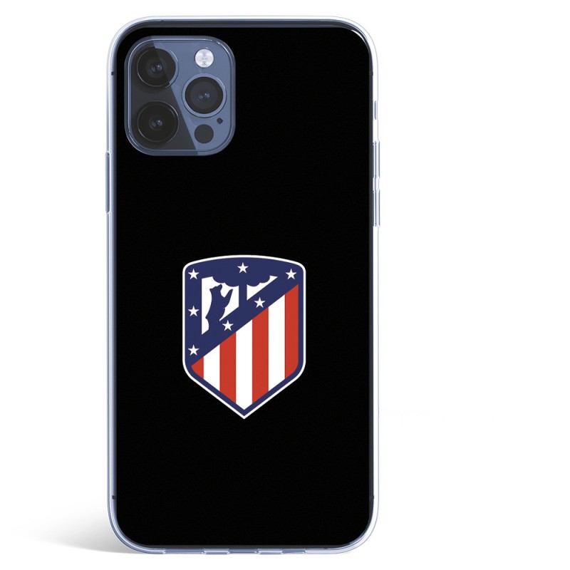 Funda para iPhone 12 Pro del Atleti Escudo Fondo Negro - Licencia Oficial Atlético de Madrid