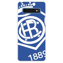 Funda para Samsung Galaxy S10 del Recre Escudo Fondo Azul - Licencia Oficial Real Club Recreativo de Huelva