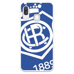 Funda para Samsung Galaxy A40 del Recre Escudo Fondo Azul - Licencia Oficial Real Club Recreativo de Huelva