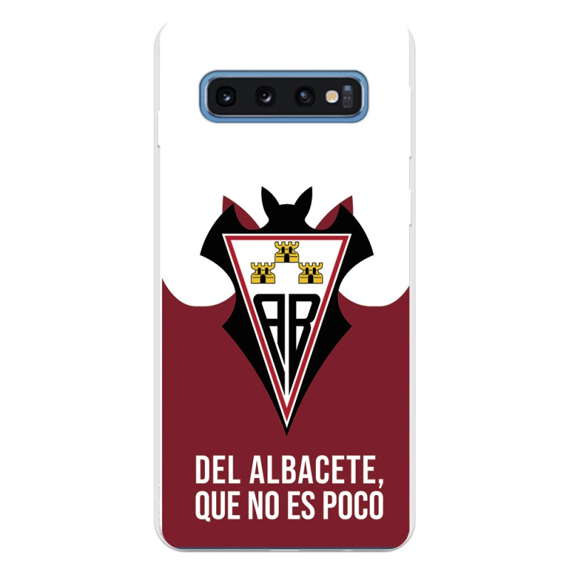 Funda para Samsung Galaxy S10 del Albacete Escudo "Del Albacete que no es poco" - Licencia Oficial Albacete Balompié