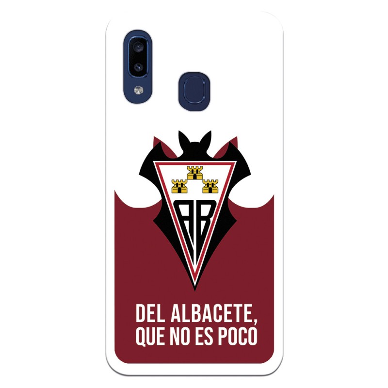 Funda para Samsung Galaxy A20E del Albacete Escudo "Del Albacete que no es poco" - Licencia Oficial Albacete Balompié