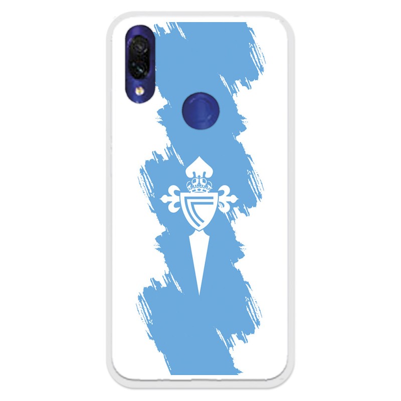 Funda para Xiaomi Redmi 7 del Celta Escudo Trazo Azul - Licencia Oficial RC Celta