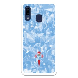 Funda para Samsung Galaxy A20E del Celta Escudo Fondo Hinchada - Licencia Oficial RC Celta