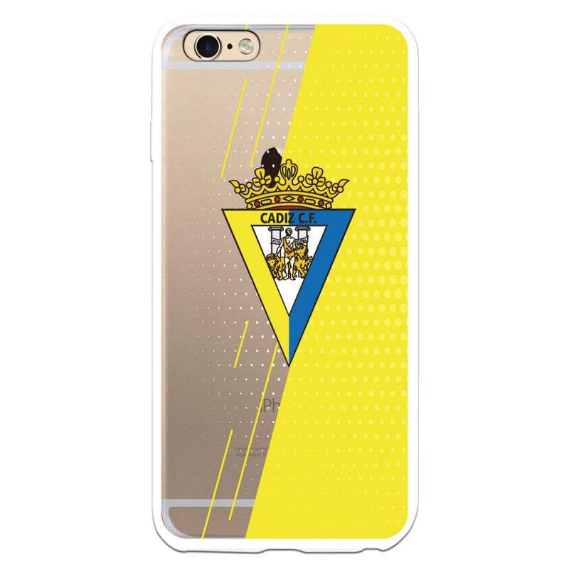 Funda para iPhone 6 Plus del Cádiz Fondo Amarillo y Transparente - Licencia Oficial Cádiz CF