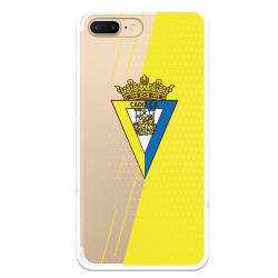 Funda para iPhone 7 Plus del Cádiz Fondo Amarillo y Transparente - Licencia Oficial Cádiz CF