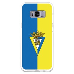 Funda para Samsung Galaxy S8 del Cádiz Escudo Fondo Bicolor - Licencia Oficial Cádiz CF