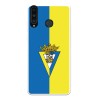 Funda para Huawei P30 Lite del Cádiz Escudo Fondo Bicolor - Licencia Oficial Cádiz CF