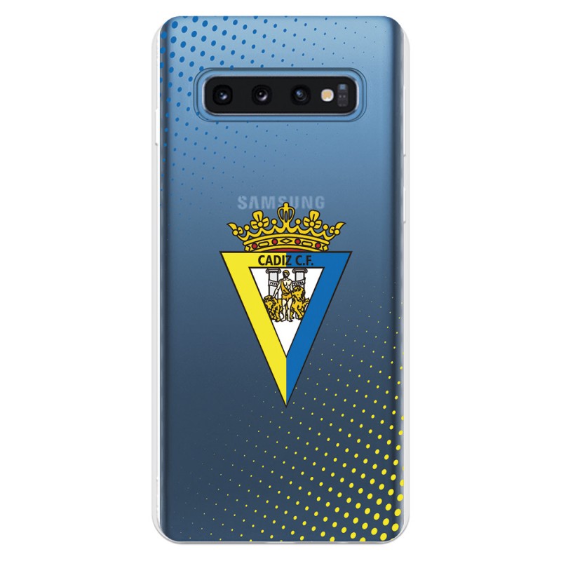 Funda para Samsung Galaxy S10 del Cádiz Escudo Transparente - Licencia Oficial Cádiz CF