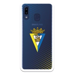 Funda para Samsung Galaxy A20E del Cádiz Escudo Transparente - Licencia Oficial Cádiz CF