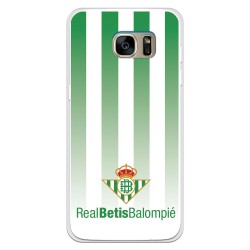 Funda para Samsung Galaxy S7 Edge del Betis Fondo Rayas Verdiblancas - Licencia Oficial Real Betis Balompié