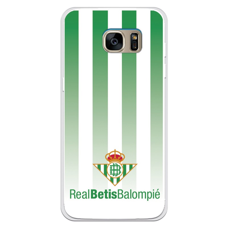 Funda para Samsung Galaxy S7 Edge del Betis Fondo Rayas Verdiblancas - Licencia Oficial Real Betis Balompié