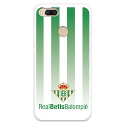 Funda para Xiaomi Mi A1 del Betis Fondo Rayas Verdiblancas - Licencia Oficial Real Betis Balompié