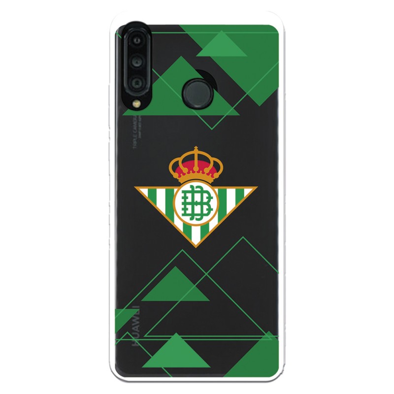 Funda para Huawei P30 Lite del Betis Escudo Fondo transparente - Licencia Oficial Real Betis Balompié