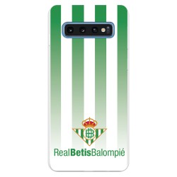 Funda para Samsung Galaxy S10 del Betis Fondo Rayas Verdiblancas - Licencia Oficial Real Betis Balompié