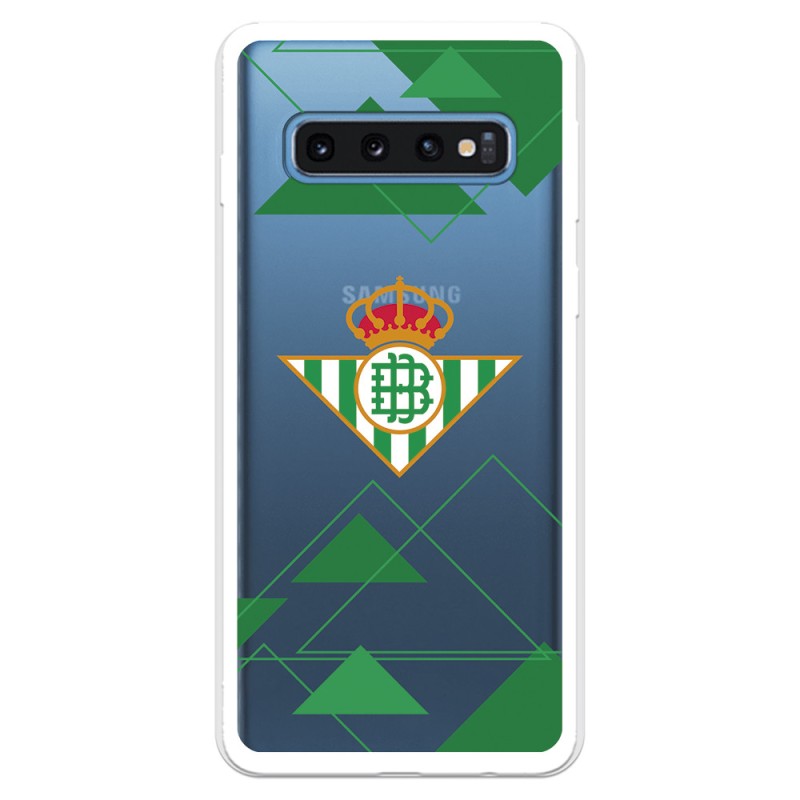 Funda para Samsung Galaxy S10 Plus del Betis Escudo Fondo transparente - Licencia Oficial Real Betis Balompié